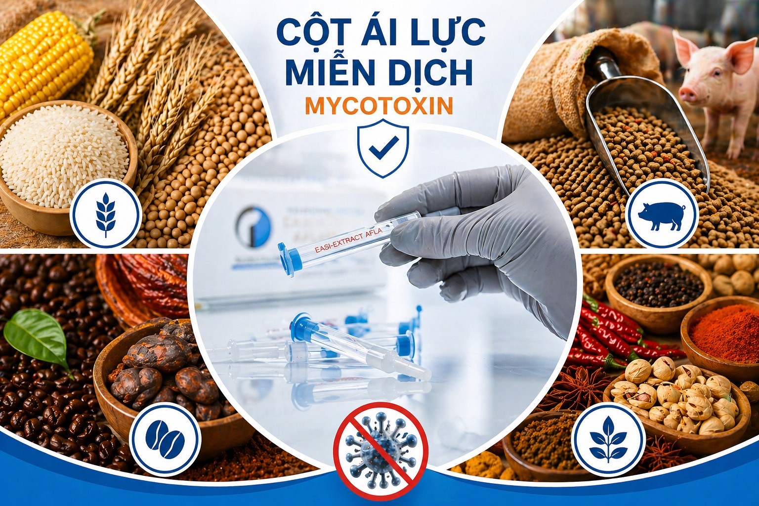 Ứng dụng cột ái lực miễn dịch mycotoxin trong từng ngành