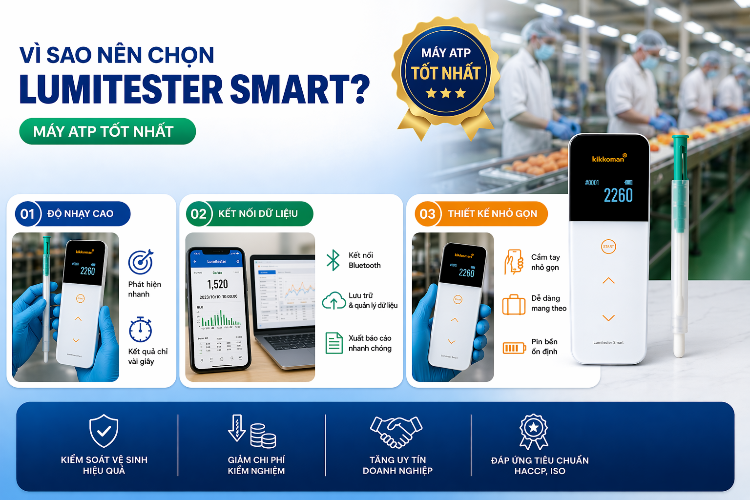 Vì sao nên chọn Lumitester Smart thay vì các máy ATP khác