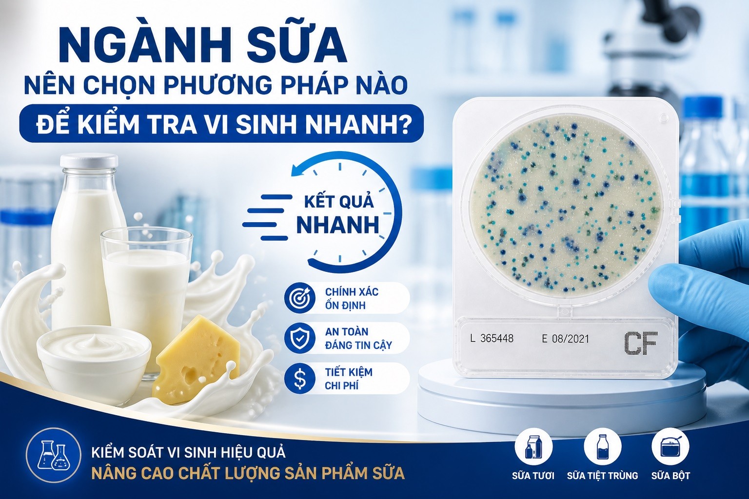Ngành sữa nên chọn phương pháp nào để kiểm tra vi sinh nhanh