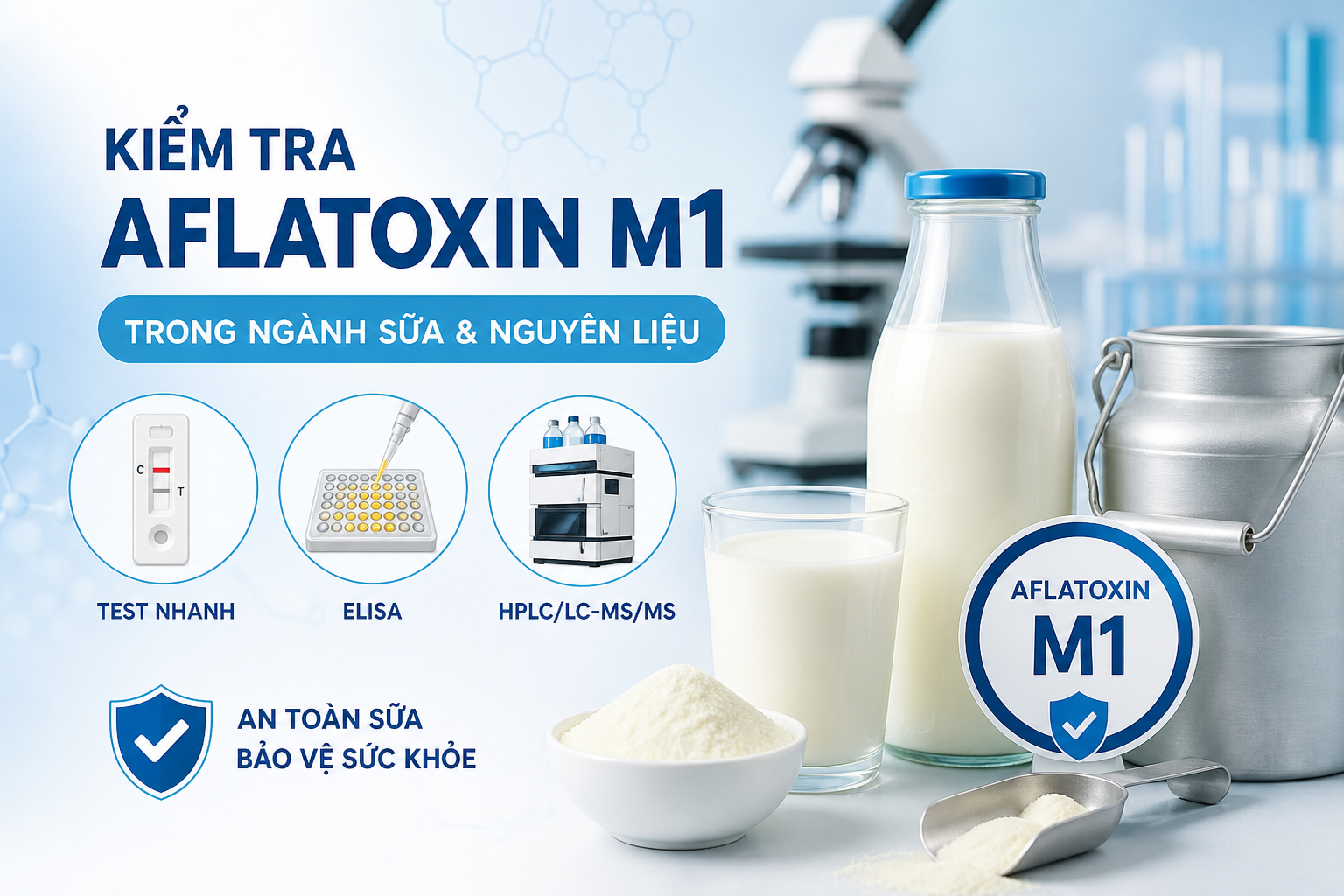 Ngành sữa nguyên liệu kiểm tra Aflatoxin M1 như thế nào
