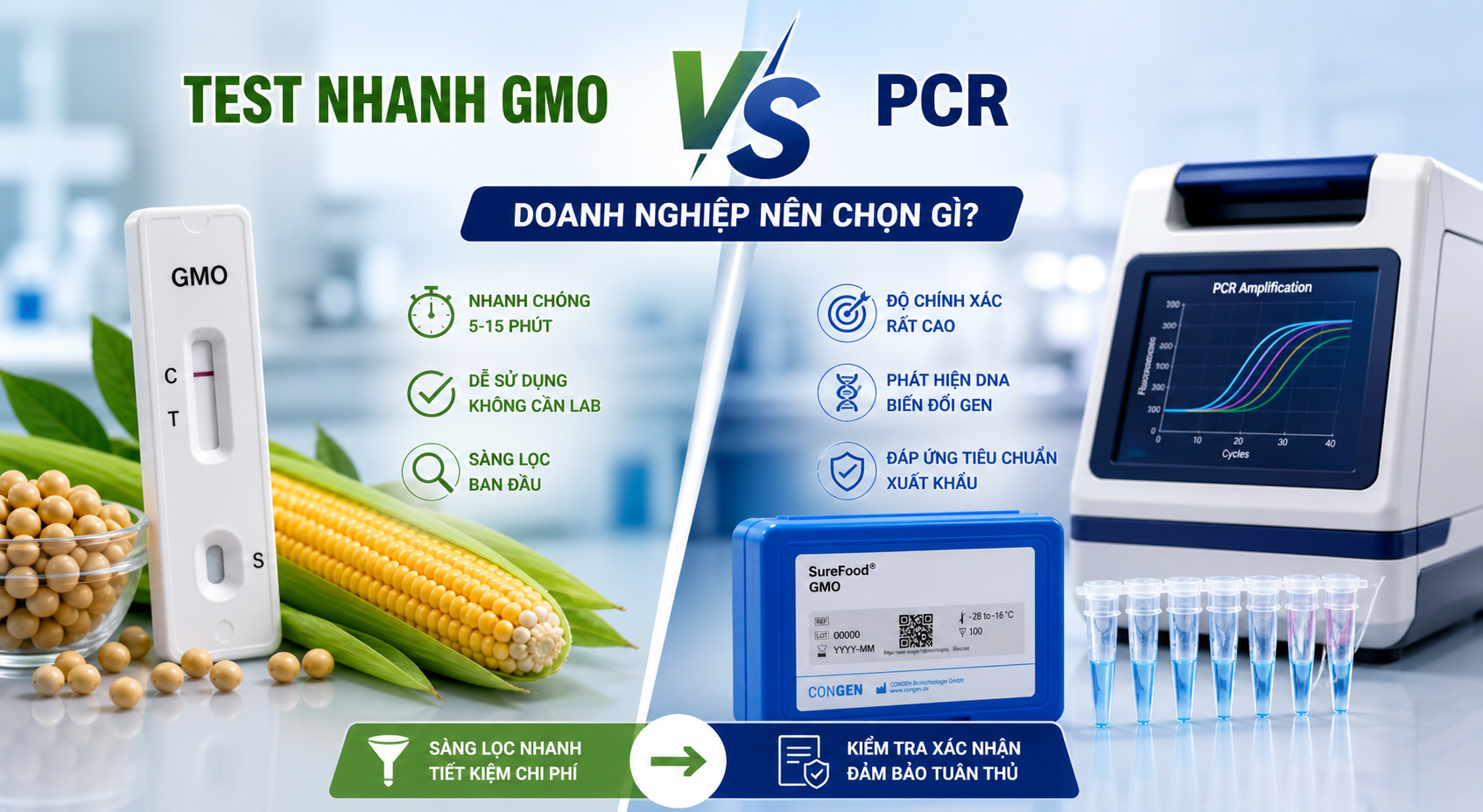 Test nhanh GMO và PCR Doanh nghiệp nên chọn phương pháp nào