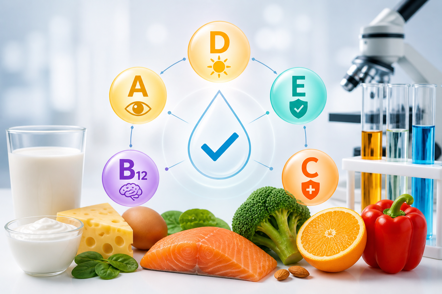 Top các vitamin bắt buộc phải kiểm tra trong ngành thực phẩm & sữa