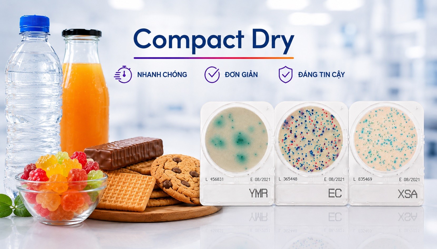 Compact Dry trong sản xuất bánh kẹo và đồ uống
