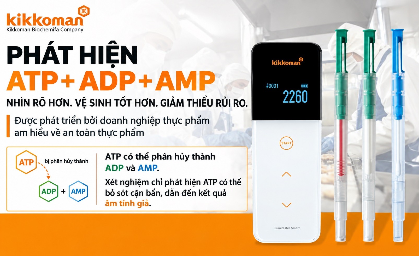 Lumitester Smart phát hiện ATP và AMP